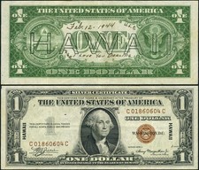 FR. 2300 $1 1935-A Hawaii Note World War 2 Keepsake Short Snorter XF picture