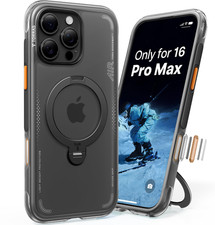Torras Ostand Q3 Air For iPhone 16 Pro Max Case 360 MagSafe Stand  Shadow Black picture