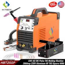 HITBOX 200A 220V Aluminum TIG Welder AC/DC Pulse HF MMA/Stick Tig Welder IGBT US picture
