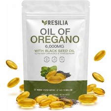 Resilia Oil of Oregano 6000mg with Black Seed Oil Softgels – 60 Capsules picture