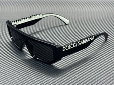 DOLCE & GABBANA DG6203 501 87 Black Dark Grey Unisex 56 mm Sunglasses picture