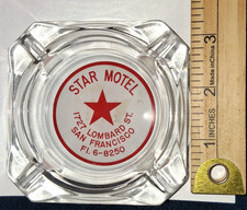 Vtg Star Motel San Francisco CA Lombard St Glass Advertising Ashtray Red Star picture