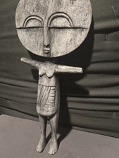 Vintage Hand-Carved Wooden Ashanti Akua'ba Fertility Doll Sculpture (Ghana picture