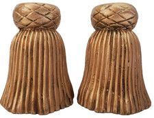 Two's Company Gilded Tassel Candle Holders Set of 2 Deep Taper Candle Holders picture