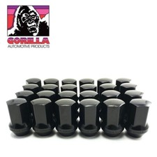 24pc Gorilla Factory OEM Stock Style Large Seat Black Wheel Lug Nuts 14x1.5 14mm picture