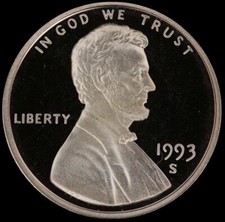 1993 S Lincoln Cent Gem Deep Cameo PROOF Penny US Mint Coin Beautiful picture