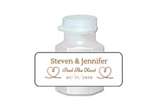 30 wedding mini bubble labels stickers personalized country barn, favors picture