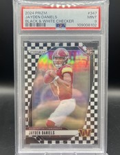 2024 Panini Prizm Jayden Daniels Black & White Checker Rookie #347 PSA 9 Mint picture
