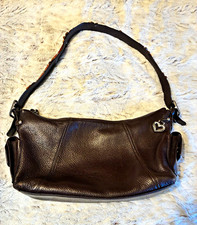 Brighton Soho Brown Small Shoulder Bag Zip Top Floral Design Adjustable Strap picture