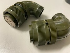 (2) AMPHENOL MILITYARY 4 PIN 90 DEGREE CONNECTOR NEW picture