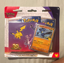 Pokémon TCG 30th Celebration Tech Sticker Collection Lucario Promo + 3 Packs picture