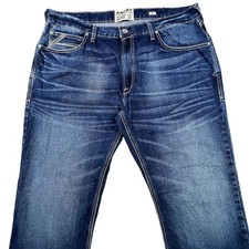 Ariat M4 Jeans Mens 40x34 Blue Denim Relaxed Boot Cut Stretch Cowboy Western picture