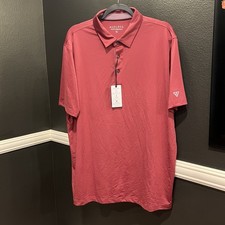Maelreg Performance Men’s Burgundy Short Sleeve Wicking UPF 30+ Polo Shirt XL picture