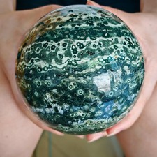 4.62LB Natural Moonstone Ball Quartz Crystal Polishing Ball Healing Decoration picture