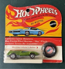 Vintage 1970 Hot Wheels Redline Apple Green Tri-Baby Blisterpack picture