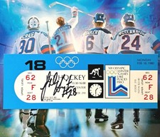 Miracle On Ice John Harrington Signed 1980 Olympics Ice Hockey Ticket (Original) picture