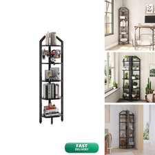 YMYNY 5-Tier Corner Shelf Stand Metal Frame Black UHBR006B picture