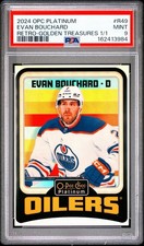 2024-25 OPC Platinum Retro Golden Treasures Evan Bouchard #R49 1/1 PSA 9 Oilers picture