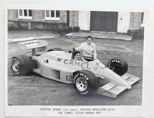 Vintage Ayrton Senna & Satoru Nakajima Press Photo - Camel Lotus Honda 99T 1987 picture