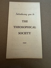 Vintage Introducing You To The Theosophical Society Pamphlet picture