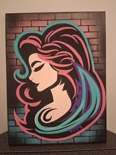 Diamond Girl Painted Abstract On Canvas 18 x 24 Inches Original picture