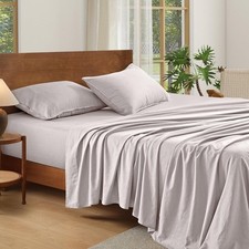 100% French Linen Sheets King Size Set Bed Sheets for Hot Sleepers | Breathable picture