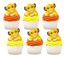 12x EDIBLE Simba Lion King Wafer Cupcake Cake Toppers Images Decorations (uncut) picture