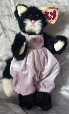TY Attic Treasures “Purrcy” Black White Cat Plush Retired NOS w/ Tag picture