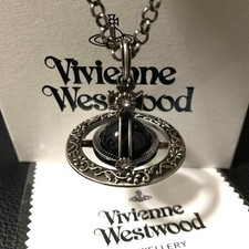 Vivienne Westwood Small Orb Necklace Flower Black Gunmetal 4.5 with drawstring picture