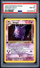 1999 POKEMON FOSSIL 1ST EDITION #5 GENGAR-HOLO PSA 8 picture