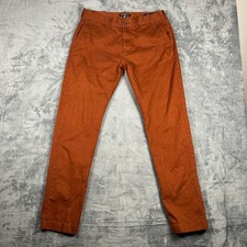 J Crew Mercantile Flex Pants Men 32x34 Terracotta Skinny Leg Slim Fit Flat Front picture