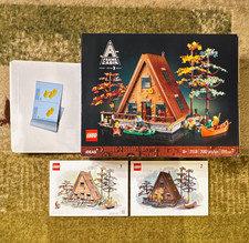 SALE LEGO Ideas A-Frame Cabin 21338 Box & Both Instruction Booklets Only picture