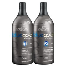 Salvatore Blue Gold Premium Kit 2x1L - Shampoo + Conditioner Smoothing picture