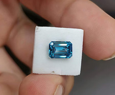 1 pair Loose Fancy Blue Color VVS1 Moissanite Diamond Radiant Cut 5x7M Certified picture