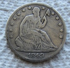 1849-O Seated Liberty Silver Half Dollar Early Rare Key Date New Orleans Cleaned picture