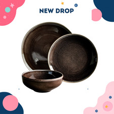 12-Piece Gray Stoneware Dinnerware Set picture