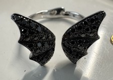 STEPHEN WEBSTER~ 18k White Gold Crystal Haze & Black Diamond Fly By Night Ring picture