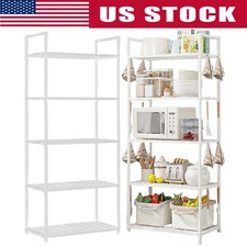 5-Tier Plastic Rack Free Standing Shelving Unit Adjustable Heavy Duty Storage picture