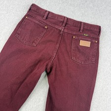 Vintage Wrangler Jeans Mens 36x30 Maroon 936 Slim Fit Cowboy Cut Made in USA picture