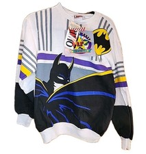 Vintage Batman DC Sweatshirt Crewneck 1989 Primo Tag Size M White NWT. picture