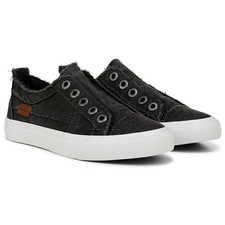 Blowfish Malibu Play Women Black Canvas Slip On Sneaker Distressed Sz 7 M New picture