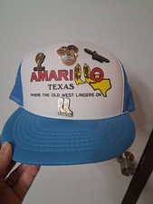 Amarillo Texas Trucker Hat Vintage 1980s Souvenir Where the Old West Lingers On picture