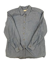 VINTAGE ELISABETH by Liz Claiborne Women's Blue Cotton/Denim Shirt soft/perfect picture