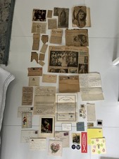 Lot of Forty (40) 1920-30s Newspaper Clipping, Cards, Telgrams, Stamps Antique picture