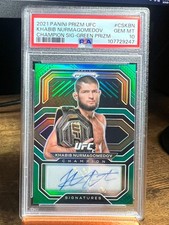 2021 Prizm UFC Khabib Nurmagomedov Auto Champion Signatures Green Prizm PSA 10 picture