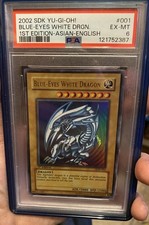 Konami 2002 Yu-Gi-Oh Blue-Eyes White Dragon SDK-001 1st Ed Holo PSA 6 picture