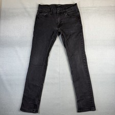 Hudson Blake Slim Straight Jeans Men's 31 Black Dark Wash Denim picture