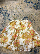 Rebecca Taylor Womens S Floral Cover Up Ruffle Spaghetti Adj Strap Cotton picture