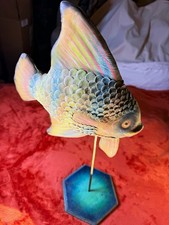 Vintage Hand-Tooled Leather Fish Sculpture ArtsiPhartsi Gallery Tampa 1990s 21” picture