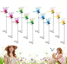 12 Fake Dragonflie with Stakes Plastic Dragonfly Garden Decoration Outdoor Decor picture